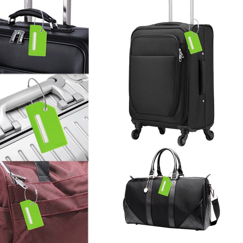 Ovener Silicone Luggage Tag with Name ID Card Perfect to Quickly Spot Luggage Suitcase (Plane 2Pcs Green) - Image 5